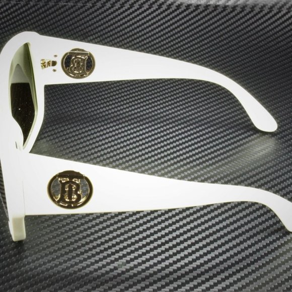 Burberry White Frame Green Tint 61mm Sunglasses main image 4